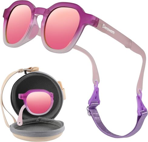 Kids Sunglasses for Boys Girls Children Polarized Sunglasses with Strap UV400 Protection Toddler Infant Sun Glasses in Saudi Arabia
