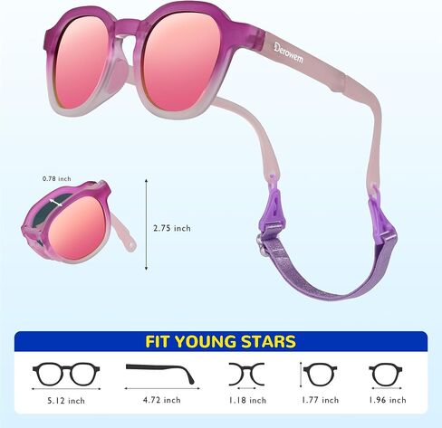 Kids Sunglasses for Boys Girls Children Polarized Sunglasses with Strap UV400 Protection Toddler Infant Sun Glasses in Saudi Arabia