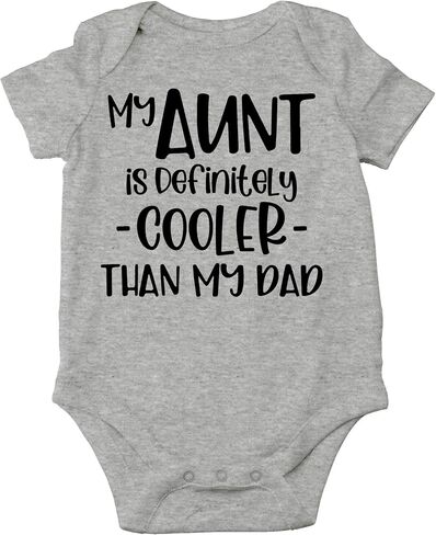 AW Fashions My Aunt Is Definitely Cooler Than My Dad Baby Bodysuit Funny Adorable Infant Clothing Outfit in Saudi Arabia