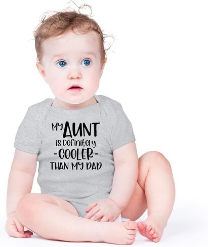 AW Fashions My Aunt Is Definitely Cooler Than My Dad Baby Bodysuit Funny Adorable Infant Clothing Outfit in Saudi Arabia