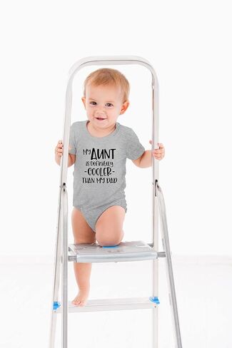 AW Fashions My Aunt Is Definitely Cooler Than My Dad Baby Bodysuit Funny Adorable Infant Clothing Outfit in Saudi Arabia