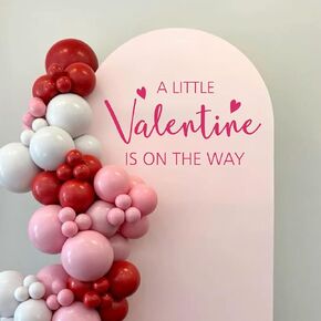 A Little Valentine is On The Way Decal - Valentine Themed Baby Shower Party Decorations,Gender Reveal Sweetheart with Hearts Wall Stickers(A Little Valentine is On The Way Decal)