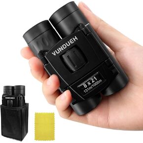 Compact HD Binoculars for Adults and Kids, Children Small High Powered Binoculars with Clear Low Light Night Vision, Mini Pocket Lightweight Waterproof for Hunting Bird Watching Travel Concert