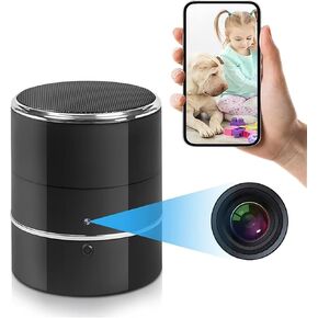 32GB HD1080P Camera in Bluetooth Speaker,Nanny Cam with WiFi,Wireless Security Cameras for Home Offices Store,Motion Activated 240° Viewing Angle,Baby Monitor,Pet Camera with App