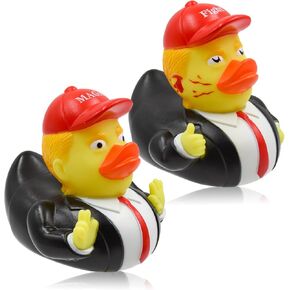 2PCS Trump Rubber Ducks for Jeeps Funny Trump Ducks for Jeeps Ducks Toy Gift for Car Decoration