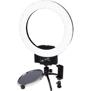 Fotodiox Selfie Starlite Mini Vlog Light w/Tabletop Tripod - 12in Bi-Color Dimmable LED Ring Light for Portrait, Photography, Makeup, YouTube, Live Streaming Video and More