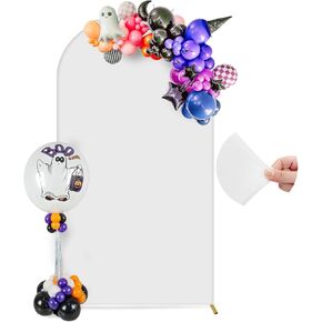 7.2FT Arch Backdrop Cover, Wedding Arch Cover Spandex Fitted Arch Backdrop Stand Covers Stretchy Backdrop, 2-Sided White Arch Backdrop for Birthday Party Decoration Ceremony Baby Banquet Christmas
