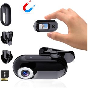 Mini Action Camera 1080P with 32GB Card Sports Camera Pocket Wearable Helmet Camera vlogging Camera Multi-Function Accessory Mini Body Camera Pocket Camera