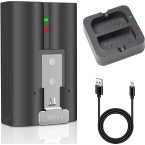 1-PACK 6040mAh Rechargeable V4 Battery with USB Charger Station for Ring-Doorbell Camera 2/3/4, Spotlight Camera and Stick Up Cam, Rechargeable Upgraded Lithium Li-ion Batteries Camera Indoor 3.65V