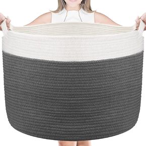 AIVATOBA سلة حبل قطنية كبيرة ، غرفة معيشة سلة بطانية ، سلة تخزين للتنظيم ، سلة ألعاب "× 14" 22 " in Kuwait