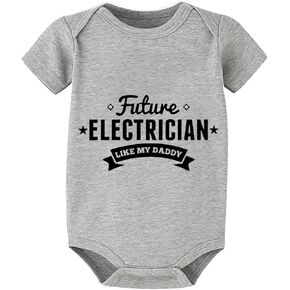 Future Electrician Like My Daddy Cotton Romper Short Sleeve Baby Body Suits White Baby Girl Outfits 0-3 Months