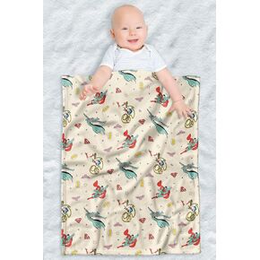 LOGOVISION Justice League Lightweight Baby Blanket, 30"X40", Characters and Symbols Pattern Unisex for Infants Girls & Boys