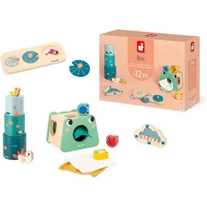 Janod Toy Box - 4 Piece Subscription Learning Set - Early Learner Essentials - Ages 12 Months+ - J04063