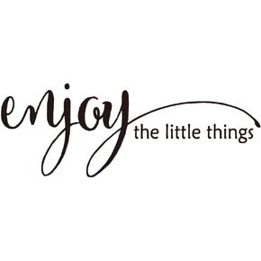 Enjoy The Little Things - Pure Balck Vinyl Wall Decal Quotes Art Letters Handwriting Room Décor Motto Words Nursery Inspirational Sayings Living Room Decoration