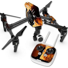 MightySkins Skin Compatible with DJI Inspire 1 Quadcopter Drone wrap Cover Sticker Skins Fire Fighter