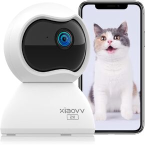 3MP PTZ Home Security Cameras, HD Night Vision 2.4G WiFi Baby Monitor Camera Indoor Remote Access via The App, Double Data Protection, Motion Detection, App Notifications, Two-Way Audio