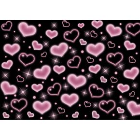 7x5FT Pink and Black Hearts Backdrop 2000s Backdrop Valentines Backdrops for Photoshoot Brithday Wedding 90s Old School Party Decoration for Girls F239