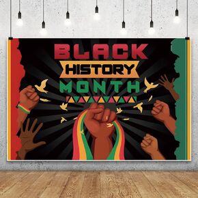 Leowefowa 10x8ft Black History Month Backdrop African American Heritage Festival Background for Photography Black History Month Party Banner Decor Photo Supplies Prop