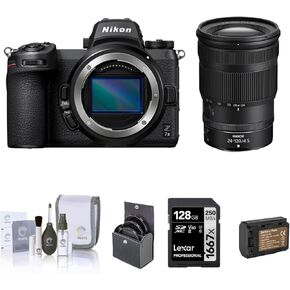 Nikon Z 7II Mirrorless Camera with NIKKOR Z 24-120mm f/4 S Lens, Bundle with 128GB Memory Card, Extra Battery, 77mm Filter Kit, Cleaning Kit