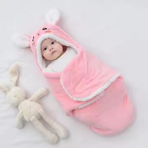 Baby Blanket, Baby Swaddle Blanket, swaddles for Newborns, Baby Swaddle 0-6, Baby Blanket boy & Girls, Soft Cartoon Swaddle, Soft & Comfortable Blanket (Pink)