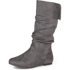 Journee Collection Womens Shelley-3 Round Toe Mid Calf Boots - Size: 7.5 - Grey