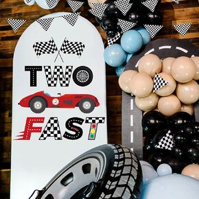 Fast Two Birthday Racing Decal, Racing Second Sticker Photo Prop Racing Party Decor 2 Fast Sign for Backdrop Race Car 2nd Birthday Decorations for Boys