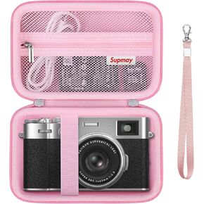 علبة السفر الصلبة لكاميرا رقمية Fujifilm X100VI / X100V ، علبة تخزين الكاميرا الرقمية مع شبكية للبطاريات ، بطاقة SD ، كابل USB ، أسود