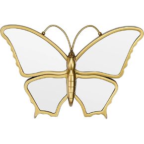 Decorative Butterfly Wall Mirror with Gold Plastic Frame (9.8 x 6.3 inch)