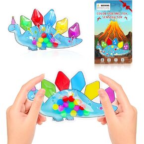 SEVENKA Dinosaur Color Sorting Sensory Toys, Montessori Educational Toy for Toddlers Kids Boys Girl, Fine Motor Skills Early Development Game, Preschool Learning Activities, Color Matching Toy