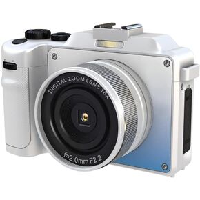 4K Digital Camera for Photography and Video, 64MP Auto-Focus Anti-Shake Vlogging Camera with 20X Digital Zoom, Flash, Compact Travel Camera with 64GB TF Card, 2 Batteries and Battery Charger, White