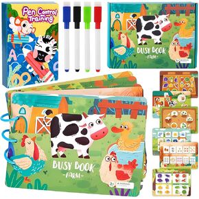 Busy Book Comes With Pen Control Training ,Toddler Busy Book With Velcro , Montessori Busy Book , Preschool Busy Book , My Preschool Busy Book , Busy Book For Toddlers 3-5 , Busy Book For Toddlers 2-4