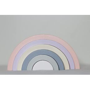Wooden Rainbow Stacking Toy - Montessori Toys (Pink) in Saudi Arabia