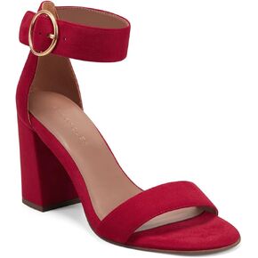 Aerosoles Women's Lawrence Heeled Sandal, Red Faux Suede, 9