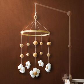 Baby Crib Mobile for Boys Girls, Boho Nursery Decor Mobile for Bassinet, Gender Neutral Mobile Crib Accessories for Infant Bedroom Hanging - Felt Daisy Flower Mobiles Newborn Gift