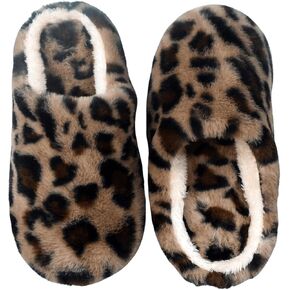 Women's Leopard Fuzzy House Slippers Scuff Slippers Outdoor Indoor Bedroom Cheetah Warm Faux Fur Plush Cozy Shoes