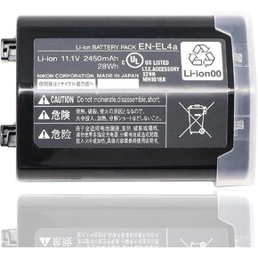 EN-EL4 EN-EL4A ENEL4 ENEL4A for Nikon Camera Battery D2Z D2H D2Hs D2X D2Xs D3 D3S D3X F6 EN-EL4 EN-EL4a ENEL4 for Nik MB-D10 MB-40 D300 D300S D700 (11.1V 2450mAh 28Wh)