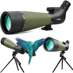 25-75X80 Spotting Scopes, HD Spotter Scope for Target Shooting, BAK4 Prism with Tripod, Smartphone Adapter, Waterproof Spotting Scope for Bird Watching Hunting Wildlife Viewing