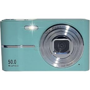 Compact HD Digital Camera (Green) 50MP 16X Zoom High Definition 1080P Point and Shoot Camera 32GB Memory Card, Fun Camera for Boys Girls Kids Students Beginners and Birthday Holiday