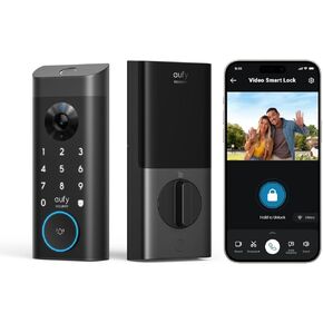 eufy Video Smart Lock S330, 3-in-1 Camera+Doorbell+Fingerprint Keyless Entry Door Lock, Smart Wi-Fi Deadbolt for Front Door, App Remote Control, No Monthly Fee, SD Card Required, Chime Included