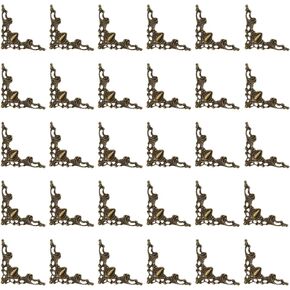 PIYANYO Vintage Metal Corner Protector for Photo Album Book Scrapbook menu File Corner Protector Frame (Bronze) 30PCS