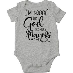 CBTwear I’m Proof That God Answers Prayers - Baby Clothes - Funny Newborn Bodysuit Outfits for Boys and Girls