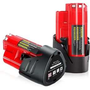 DSANKE 2-Pack 12V 3.0Ah Replacement Batteries for Milwaukee M12, Compatible with Milwaukee 12V Battery 48-11-2430, 48-11-2420, 48-11-2440, 48-11-2402, 48-11-2411 Lithium-Ion Tools