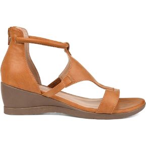 Brinley Co. Womens Caged Sandal Wedge Tan, 7.5 Regular US
