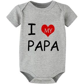 I Love My PAPA Baby Clothes Short Sleeve Newborn Outfit Baby Boy Romper