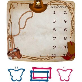 Western Cowboy Milestone Blante Country Leather Boots Cowboy Hat Baby Photo Prop Baby Shower Decor