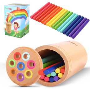 Toddler Montessori Toys,Fine Motor Skills Sensory Toys for Kids 18 Months Old Toys,Color Classification Stick Preschool Learning Toys for Girls Boys Baby Gifts