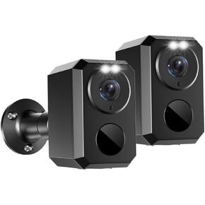 Uniter 2K Security Camera Wireless Outdoor Battery Powered, 2.4GHz WiFi, Home Security Systems with Color Night Vision, Spotlight Siren, Motion Detection, IP66 Waterproof, 2-Pack