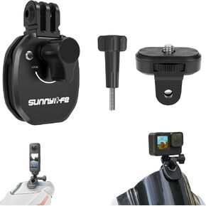 Motorcycle Windshield Mount Clamp Clip Aluminum Compatible for Gopro Hero 13 12 11 10 9 8 DJI Action 4 3 2 Motorbike Windscreen Bracket Compatible for insta360 X4 X3 X2 X RS Sports Action Camera