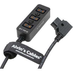 Alvin’s Cables D-tap Splitter P-Tap HUB Cable Dtap Male to Three Port D tap Female Splitter Cable with Screw Threads for ARRI RED Z CAM Cameras TILTA Steadicam IDX V-Mount Battery