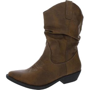 Style & Co. Womens Dannaa Slouchy Cowboy, Western Boots Brown 5 Medium (B,M)
